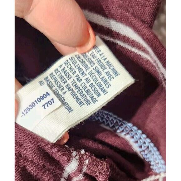 American Eagle Henley Mens S Maroon Striped Preppy Classic Collegiate NWT - Picture 6 of 12